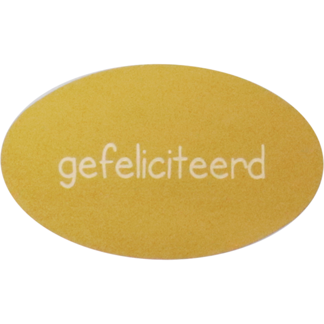 Etiket ovaal "Gefeliciteerd" Goud (rol a 500st)