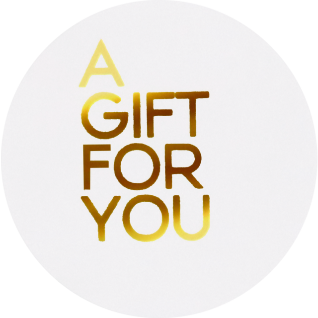 Lovly etiket rond "a gift for you" wit/goud (500st/rol)