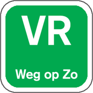 VRIJ weg op 19x19mm Groen wash-off (1000st/rol)