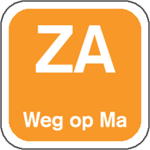 ZAT weg op 19x19mm Oranje wash-off (1000st/rol)