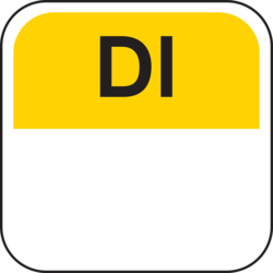 Foodsecure Daglabel DIN 25x25mm Geel (per rol)