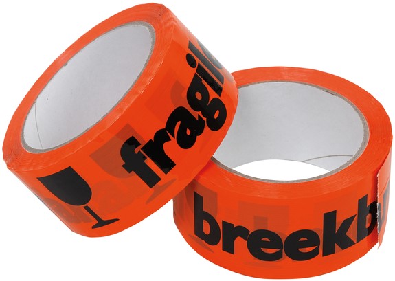 Tape Breekbaar / Fragile Oranje 66mx50mm per rol