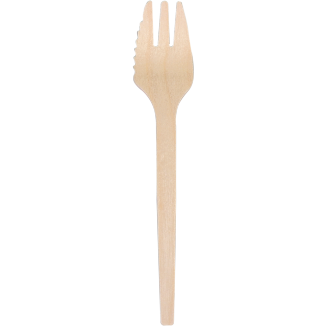 Snackvork Hout FSC met Snijrand 135mm 200 st/pk