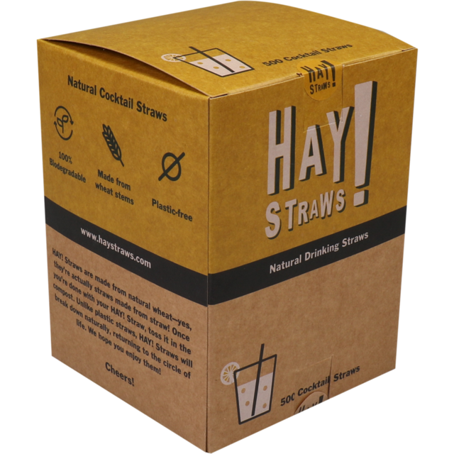 Cocktail Stir rietje / Cocktail Stir Straw Hay-Tarwe-riet-stro 125mm diam 3-5mm (500st/pak)