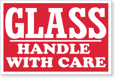 Labels/Sticker Glass Red/white 500 st/roll 3x6"