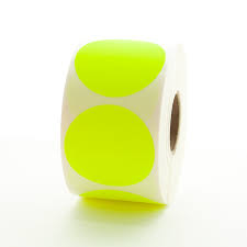 Round Labels Fluorescent Yellow 1.5" (500pcs/roll)