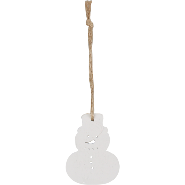 Houten sneeuwpop aan koord (24st/pak)