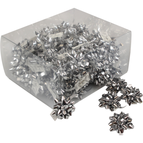 Minibows metalic - zilver - 2,5cm  75st/ds