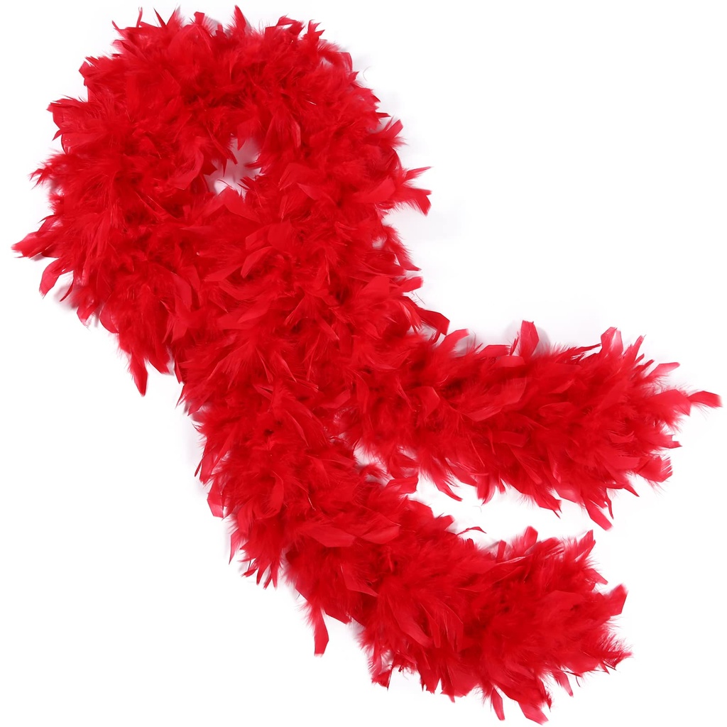 Feather Boa BowsSelf stick Red 2" A77106