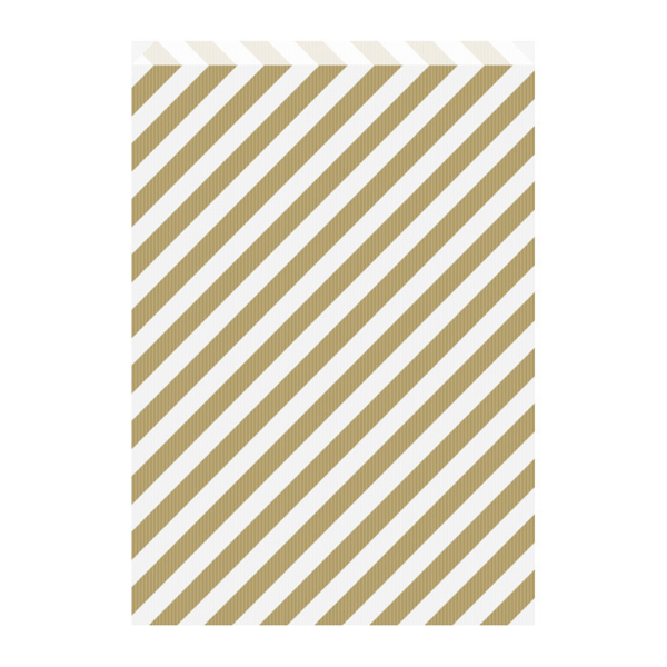 Flat bags "Striped" 26+9x38cm Gold kraft ribbed (250st/pak)