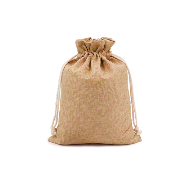 Natural Jute Bags with Ribbon 12,5x11cm (per stuk)