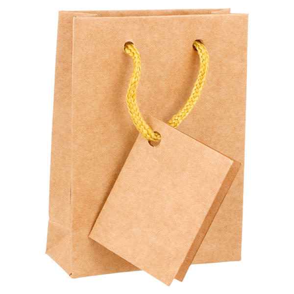 Shopping Bags 8,3+3,3x10,8cm Natural Kraft (10st/pak)