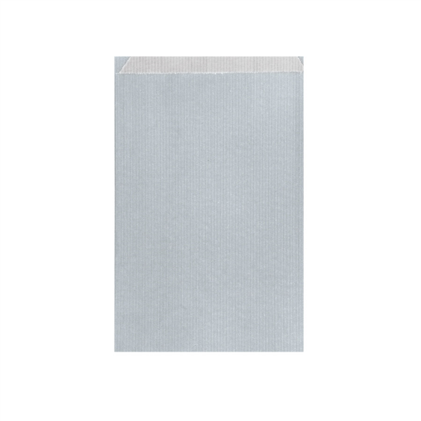 Flat Bags 12+5x18cm Silver Kraft Ribbed (250st/pak)