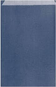 Flat bags 26+9x38cm Navy Blue Kraft Ribbed (250st/doos)