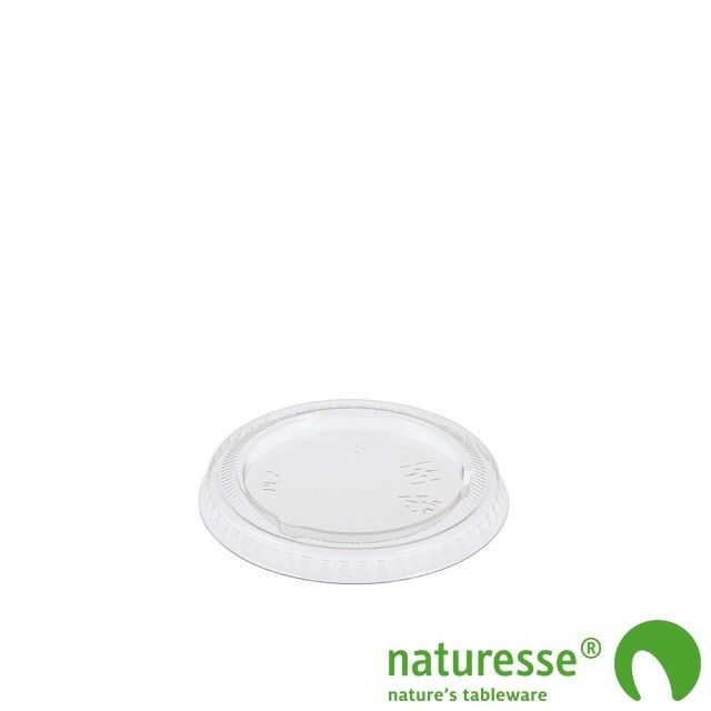 PLA deksel ( portion cup lid ) voor sausbakje 419920 (50st/pak)