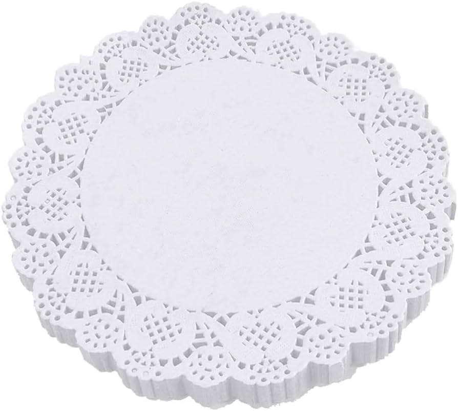 Doilies, Round lace White 12" 500st/pak