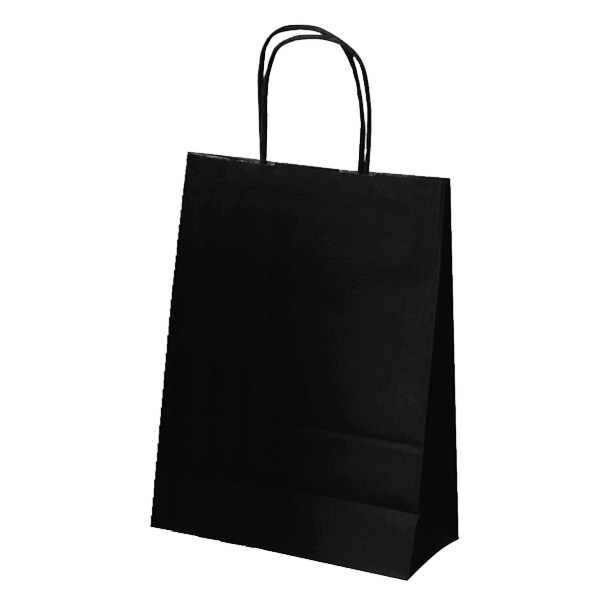 SOS Bag with handles Black 26+14x32cm 80GSM (250st/doos)