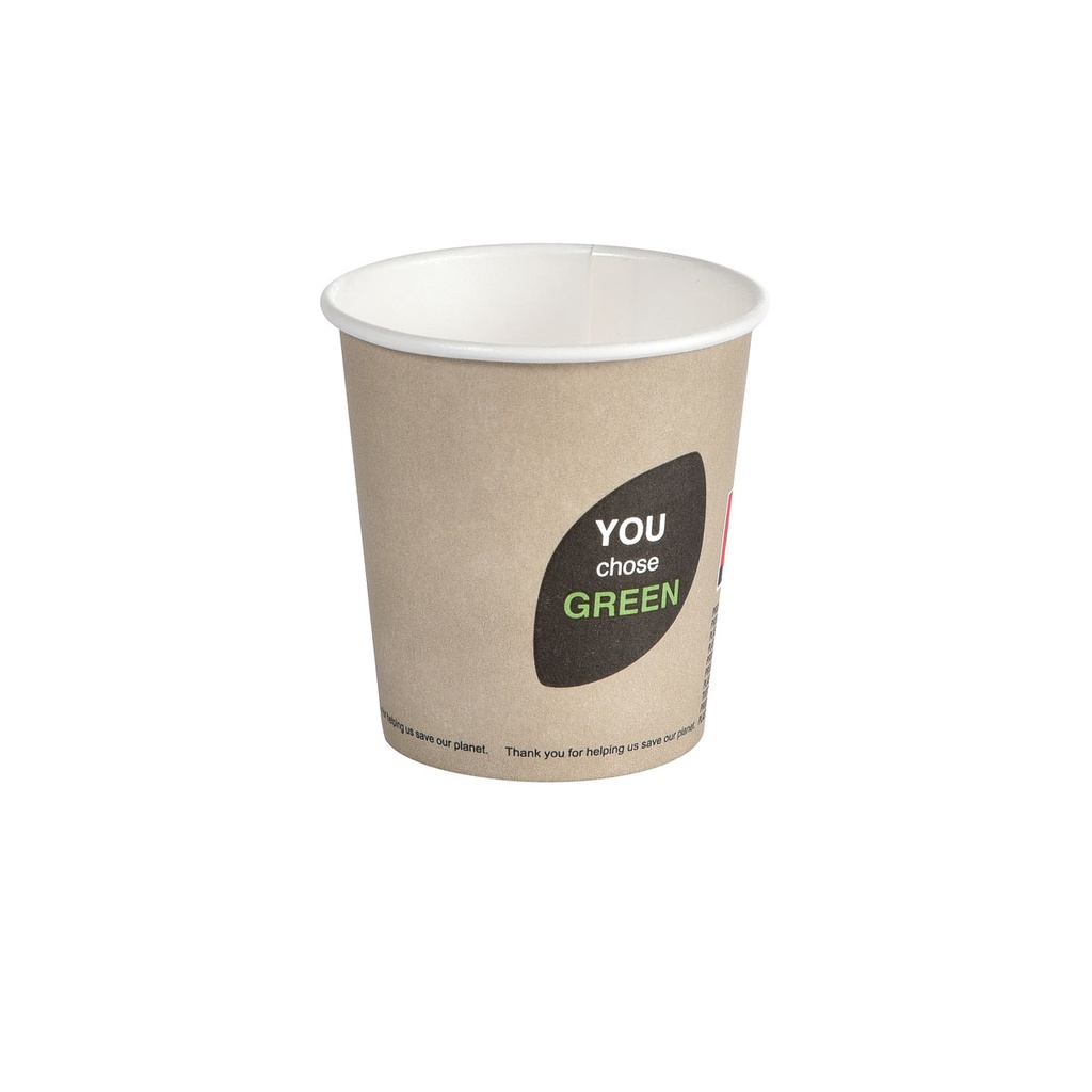Cup Biodegradable Paper / PLA 4oz "You Chose Green" (36x45st/doos 1260st)