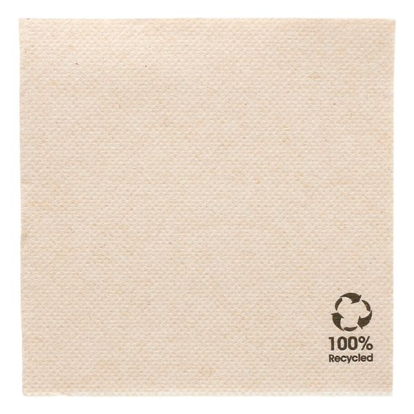 Napkins Double Point Feel Green/Eco 20x20cm 1/4-fold Brown Cellulose (24x100pcs/cs)