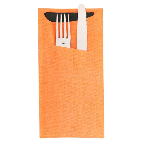 Sacchetto Oranje with black airlaid napkin (250st/pak)