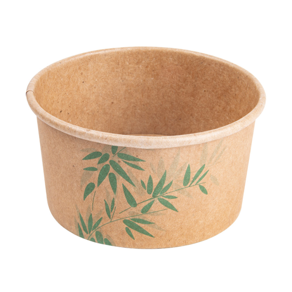 Ice cream cups "feel green" brown kraft 160ml / 5.4oz (2000st/doos)