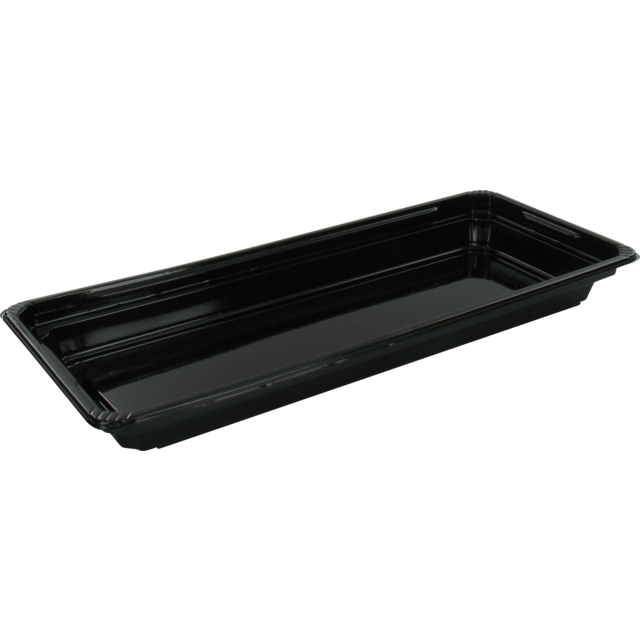 Sushi tray zwart 212x91x21mm PET zwart 750st/ds