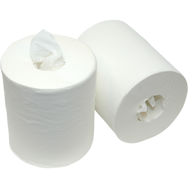 Qleaniq Poetspapier / Center Pull Midi rol Cellulose wit 21cm x 275m / 1-ply / 6 roll per pk
