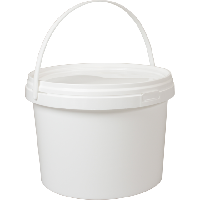 Emmer 5 liter rond wit + deksel (25st/krimp)