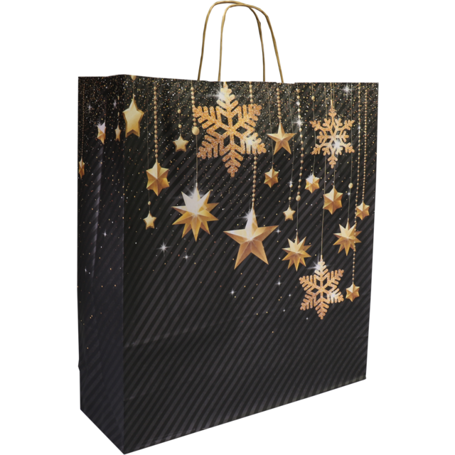Papieren Draagtas "Stars" 45+15x49cm (50st/pak)