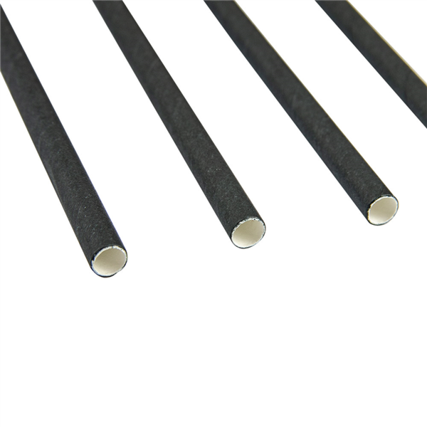 Paper straw / Papieren rietje Black / Zwart 7.75" (20cm) unwrapped 20x250st