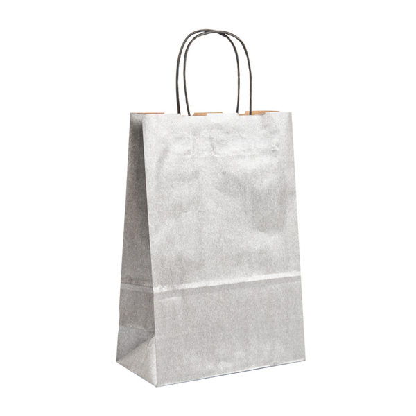 SOS Bags with handles 26+14x32cm Silver (250st/doos)