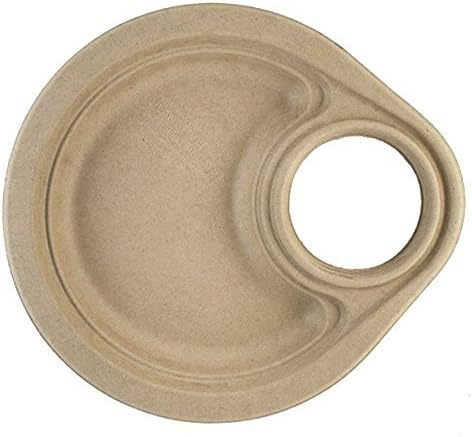 7" Party Plate with wineglass holder Molded Fiber 100% Compostable (1000pcs/cs)