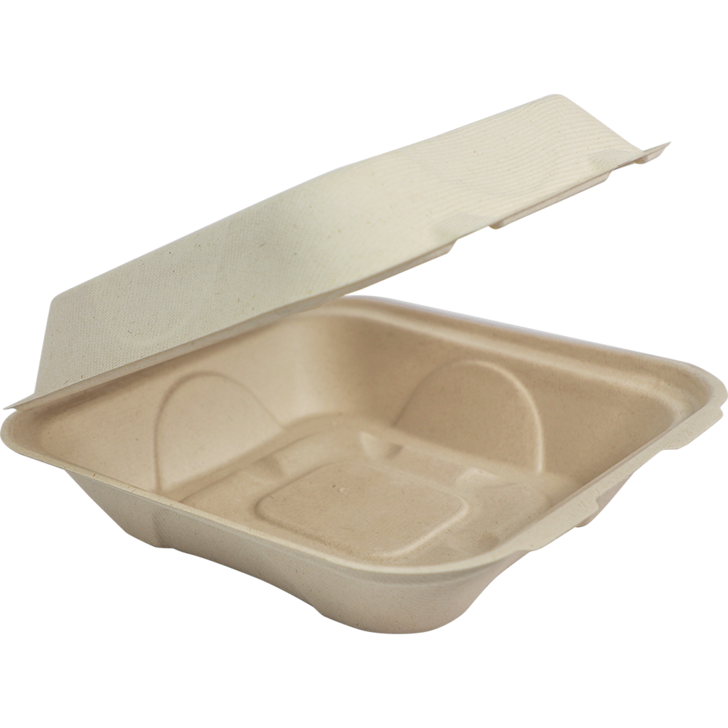 Fiber/ Bagasse Hoagie box 9x6x3" (500pcs/cs) World Centric