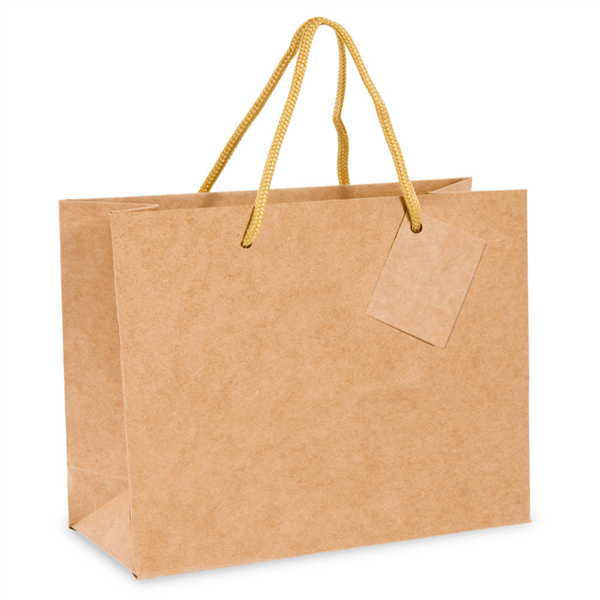 Shopping Bags / Cord Handle 40+15x32cm Natural Kraft (100st/doos)