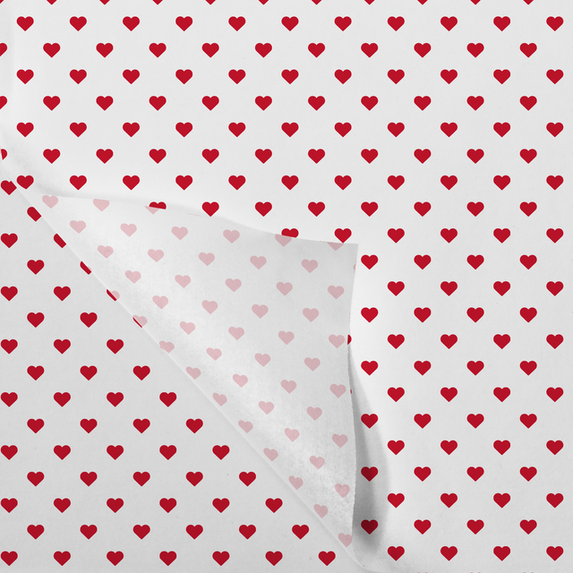 Tissue / Zijdevloe 50x70cm Hearts (100st/pak)