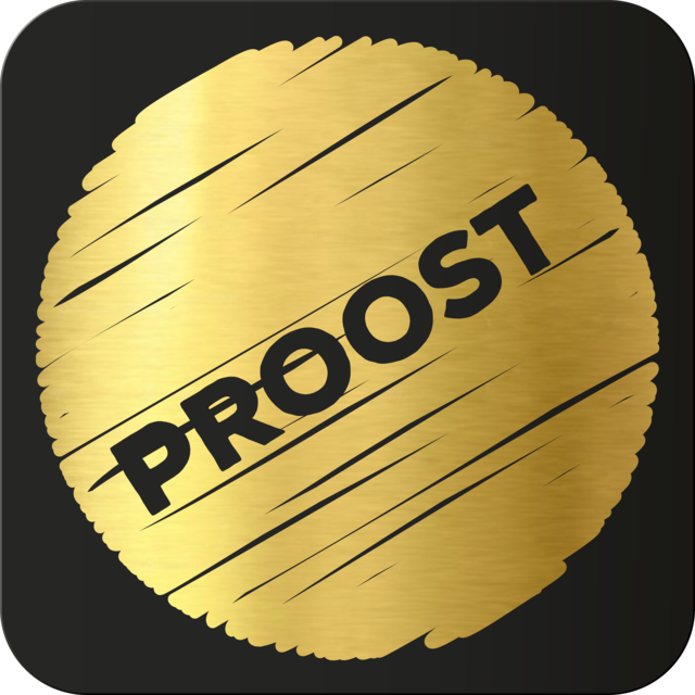 Lovly Etiket Zwart Proost (500stuks/rol)