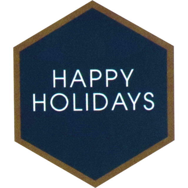 Etiket Happy Holidays Hexagon 40x46mm (500st/rol)