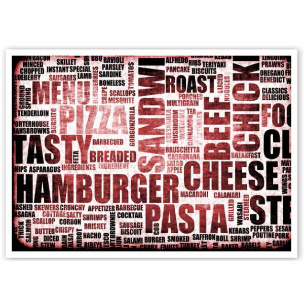 Table Mats Offset "Fast Food" 31x43cm (500st/pak)