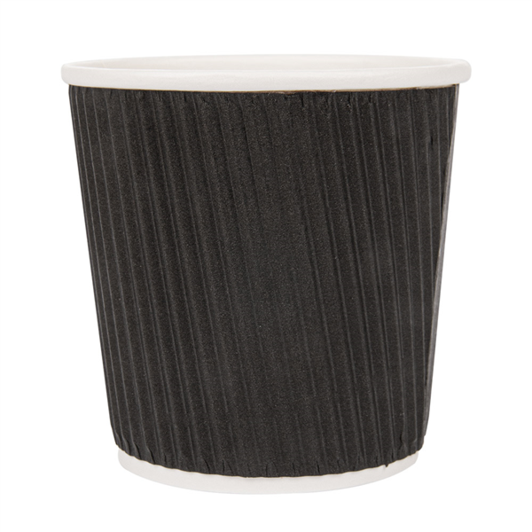 Espresso Coffee cups Ripple Black 4oz (40st/pak)