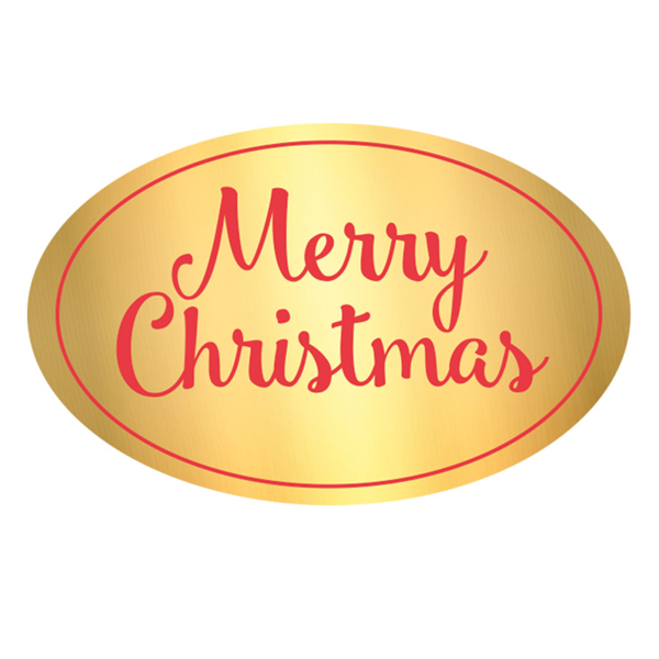 Label "Merry Christmas" 5,5x3,5cm Gold (1000st)