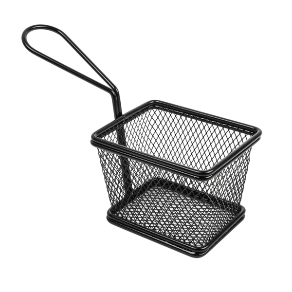 Mini Fryers 1 portion 10x7,8x7cm Black Steel (per stuk)