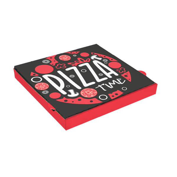 Pizza Boxes 16" The Pack "Pizza Time" 40x40x3,8cm (100st/pak)