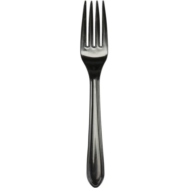 Reusable Vork PP Zwart 18cm (50st/zak)