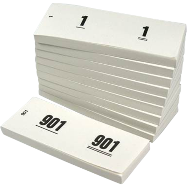 10 nummerbloks Genummerd 1-1000 Wit