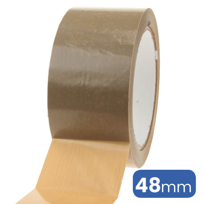 Tape Bruin 48mm/66mtr PVC (per rol)