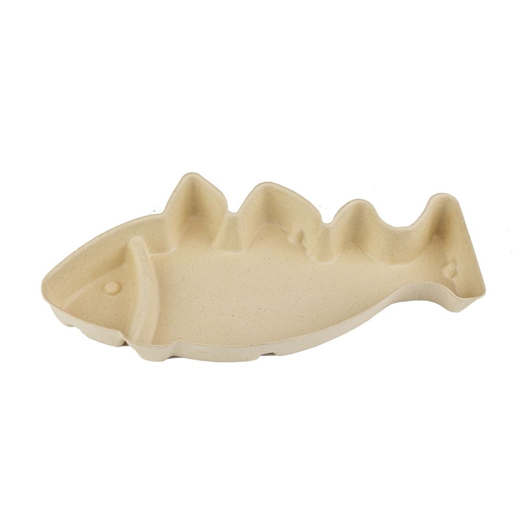 Bagasse/Suikerriet Vis- & Kibbeling bakje Large (75st/pak)