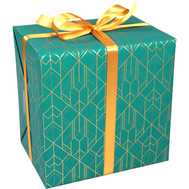 Cadeaupapier Chique Groen/Goud 50cm x 100mtr (per rol)