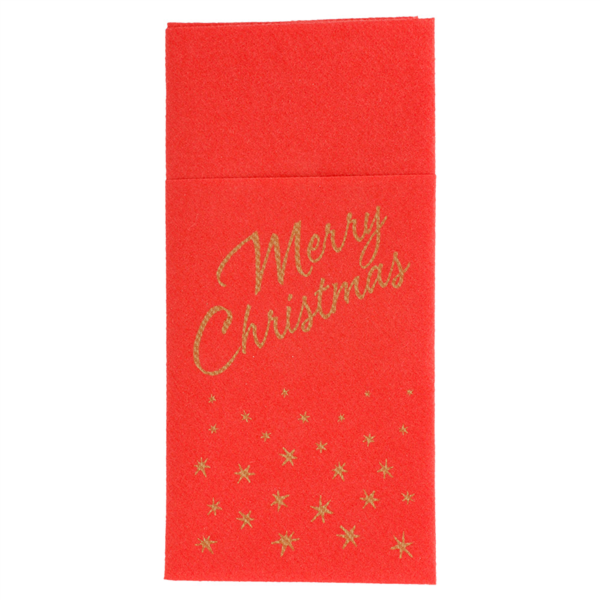 Airlaid Napkins Kangaroo "Merry Christmas" 40x40cm 1/8-fold Red (50st/pak)