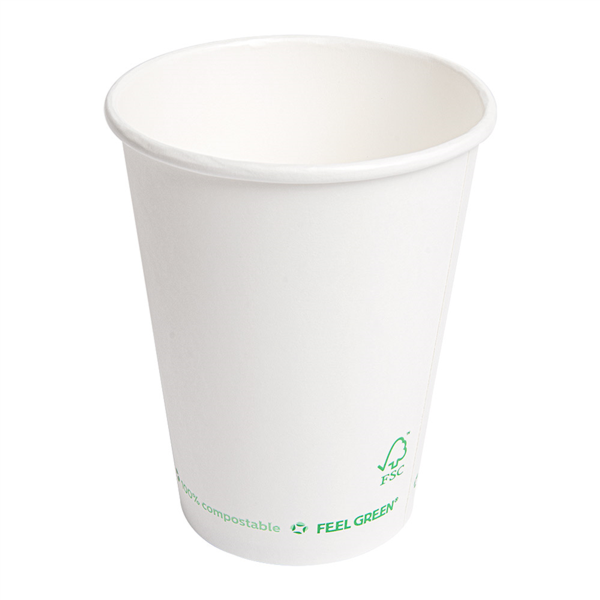 Single wall paper cups 360ml White cardboard (50st/sleeve)