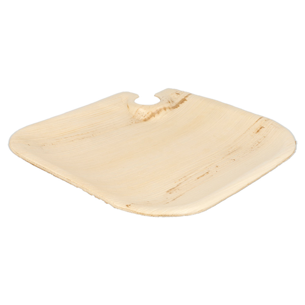 Trays with Cup Holder 21x21x1,5cm Palm Leaf (25st/pak)